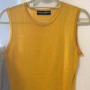 SOLD - Dolce & Gabbana Sleeveless Silk Yellow Top